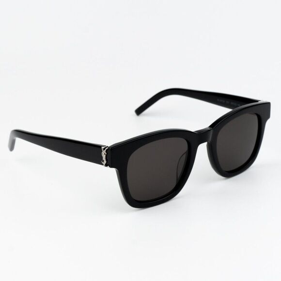 NEW Saint Laurent SLM124 001 Black Grey Square Men Sunglasses - Picture 1 of 11